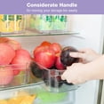 thumbnail image 3 of Puricon 6 Pack Refrigerator Storage Bins, Clear Plastic Fridge Organizer Food Can Storage for Freezer, Kitchen Cabinet, Pantry, Counter Tops - BPA Free, 12.7" Long, 3 of 7