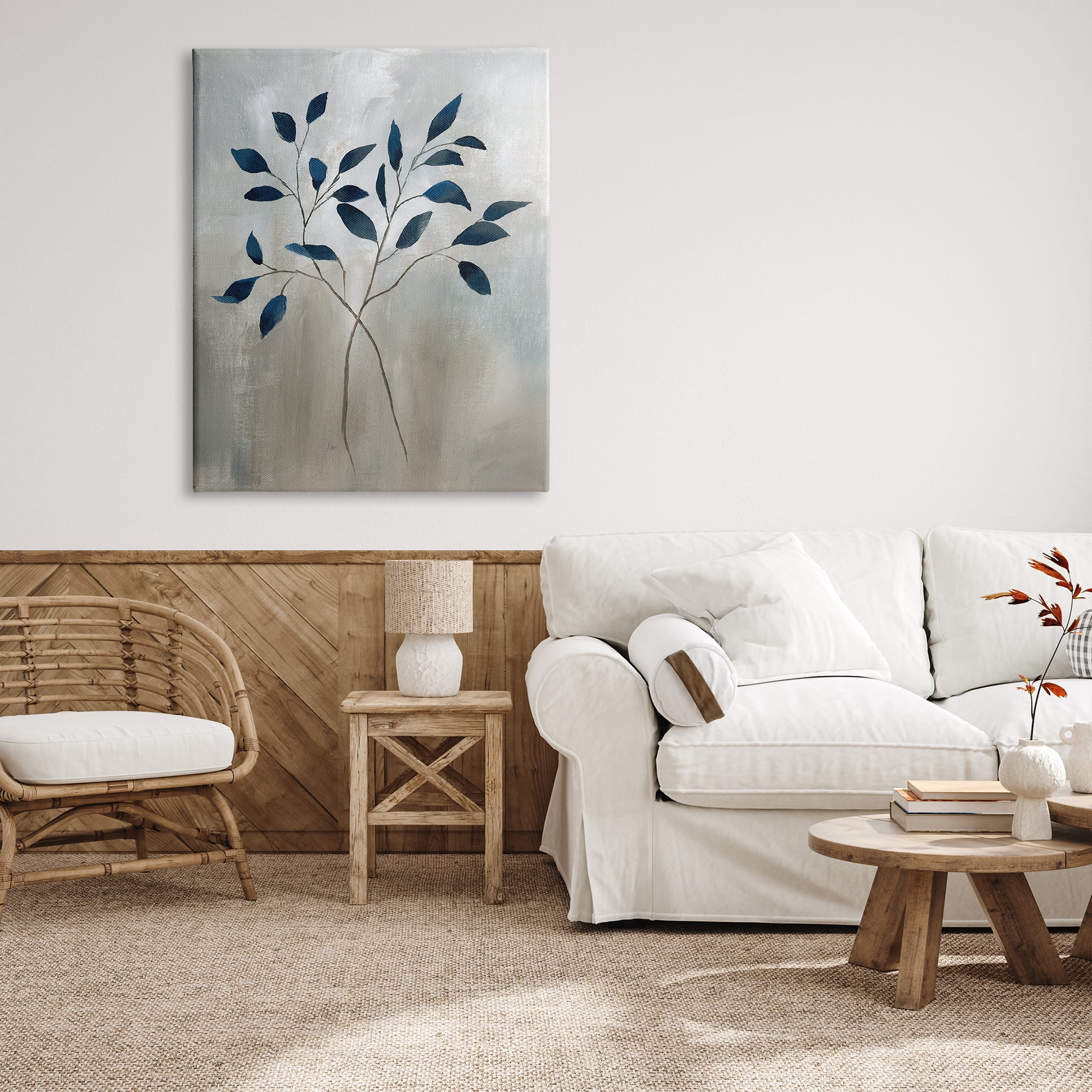 Stupell Industries Grey Herb Sprigs Botanical & Floral Painting Gallery Wrapped Canvas Print Wall Art, 36 x 48