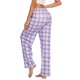thumbnail image 5 of ShomPort Plaid Pajama Pants Casual Wide Leg Plaid Pants Comfy Lounge Sleep Pjs Pants with Drawstring and Pockets, 5 of 6