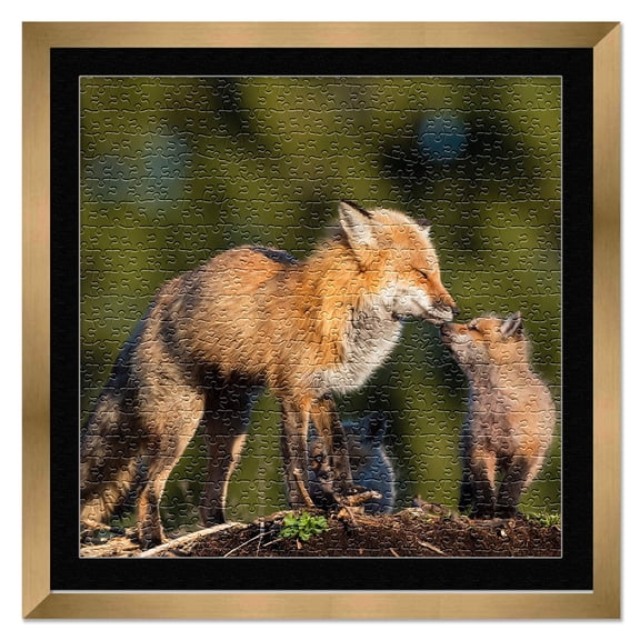 19x19 Frame for Jigsaw Puzzles - Wooden Bronze Puzzle Frame with Mat (Black) For Puzzles Measuring 19x19 Inches