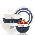 thumbnail image 1 of Rae Dunn Mixing Bowls with Lids - 10 Piece Plastic Nesting Bowls Set includes 5 Prep Bowls and 5 Lids, 1 of 5