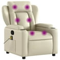 thumbnail image 3 of vidaXL Massage Recliner Chair Cream Faux Leather, 3 of 10
