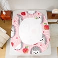thumbnail image 5 of Castle Fairy Cute Hedgehog Girl 3pcs Twin Sheet Sets,Red Strawberry Twin Fitted Sheet,Polka Dots Breathable Flat Sheet,Ultra Soft Home Decor, 5 of 7
