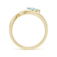 thumbnail image 2 of ANGARA Natural Criss Cross Pear Shaped Aquamarine Ring with Diamond Accents in 14K Yellow Gold for Women (Size-7x5mm) | March Birthstone, Anniversary, Jewelry Gift for Women | Natural Aquamarine Ring, 2 of 9