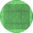 thumbnail image 1 of Ahgly Company Indoor Round Oriental Emerald Green Traditional Area Rugs, 5' Round, 1 of 4