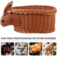 thumbnail image 5 of Cesta de dulces de Pascua con forma de conejito, cesta de frutas de ratán, bandeja de comida de mimbre tejida, cesta para decoración de mesa de fiesta de Pascua, suministros marrón, talla L, 5 of 5