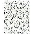 thumbnail image 3 of SAFAVIEH Florida Doug Floral Vines Geometric Shag Area Rug, Ivory/Black, 9'6" x 13' - Large - Transitional Modern Design, Ivory & Black, Non-Shedding & Easy Cleaning, Ultra Plush Thick Pile, Ideal fo, 3 of 12