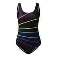 thumbnail image 2 of LEEy-world Womens Swimsuits One Piece Swimsuits Scoop Neck High Cut Bathing Suit Retro Criss Cross Swimwear Black,L, 2 of 5