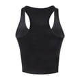 thumbnail image 3 of 4 Pieces Women's Crop Tops Cotton Basic Tank Tops Racerback Sleeveless Sports Workout Crop Tank Tops, 3 of 7