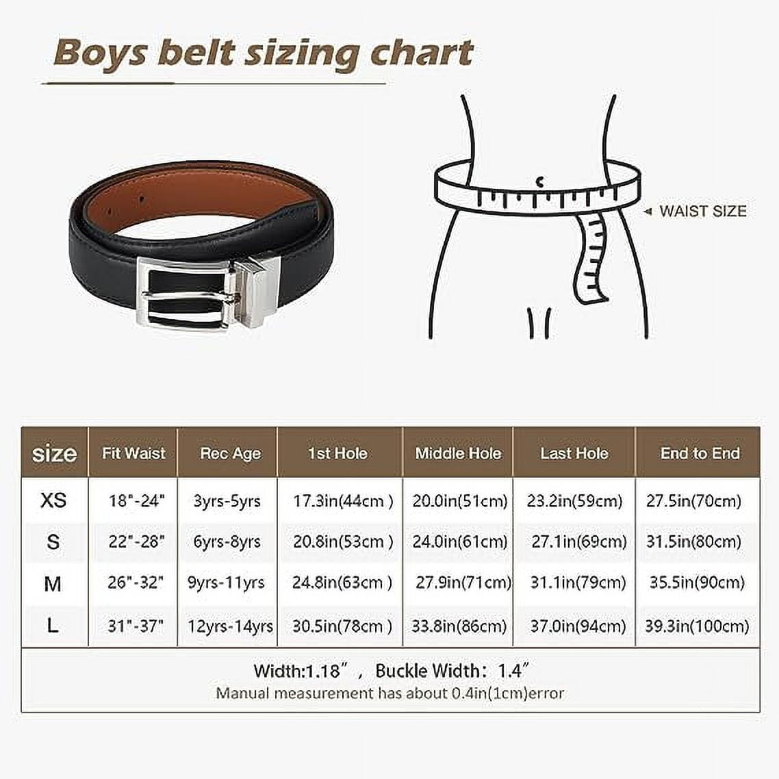 belt sizes for boys