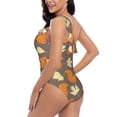thumbnail image 4 of Pofeuu Squirrel And Maple Leaves Print Women's One Piece Swimsuits One Shoulder Swimwear Asymmetric Ruffle Monokinis Bathing Suits-XX-Large, 4 of 6