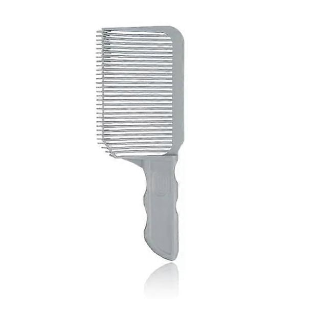 Juego de 2 peines profesionales para degradado para hombre, peines de barbero de precisión con mango ergonómico, color gris.