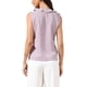 thumbnail image 3 of INSPIRAR CHIC Blusa sin mangas con volantes y escote en V para mujeres, blusa de verano, camisa de trabajo, camiseta casual de chiffon, XS Rosa, 3 of 6