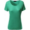 thumbnail image 3 of FashionOutfit Women's Basic Short Sleeve Scoop Neck Dip Hem T-Shirts, 3 of 4