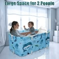 thumbnail image 5 of 47in Foldable Bathtub Portable Soaking Bath Tub Ice Bathtub Hot Bathtub  Bathing Tub for 2 Person With Back Pad for Shower Stall,Thickening with Thermal Foam to Keep, 5 of 7