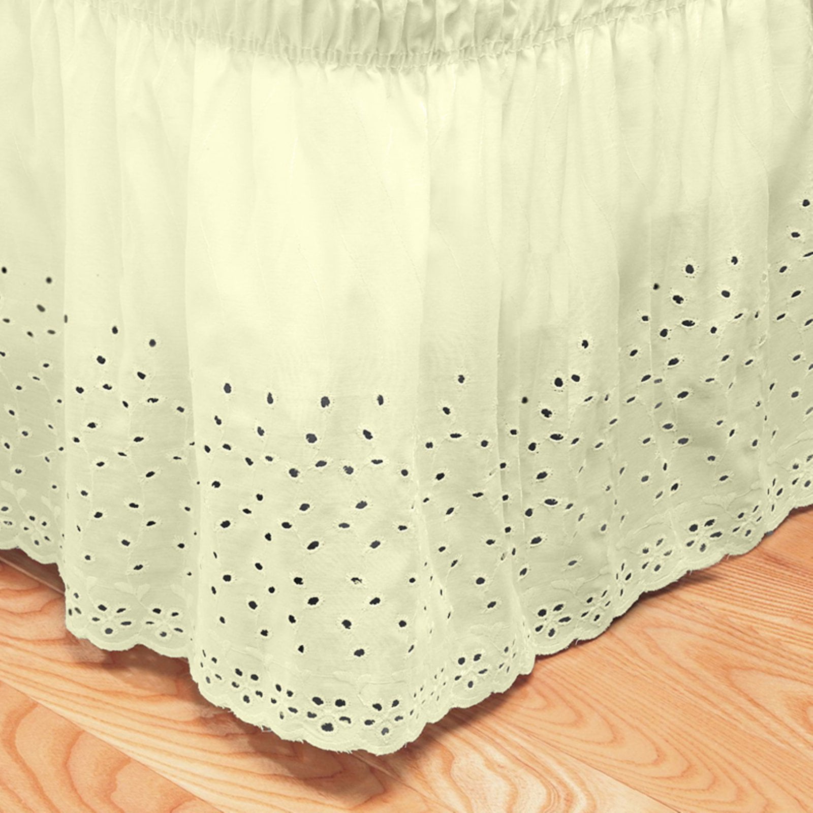 Polyester Embroidered Eyelet Bed Skirt by Adorable Pillows