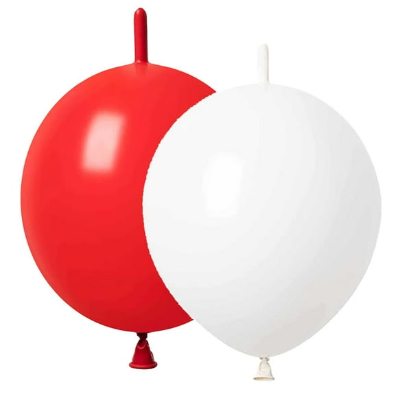 Globos ADIDO EVA Quick Link, color rojo y blanco, 12 pulgadas, 80 unidades