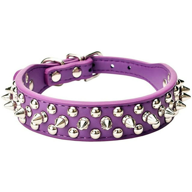 Collier Anti-Morsure pour Chien avec Rivets 32-32cm Colliers Réglables