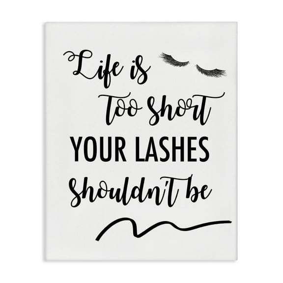 Stupell Industries Fun Lashes Phrase Beauty & Fashion Painting Gallery Wrapped Canvas Art Print Wall Art, 16 x 20