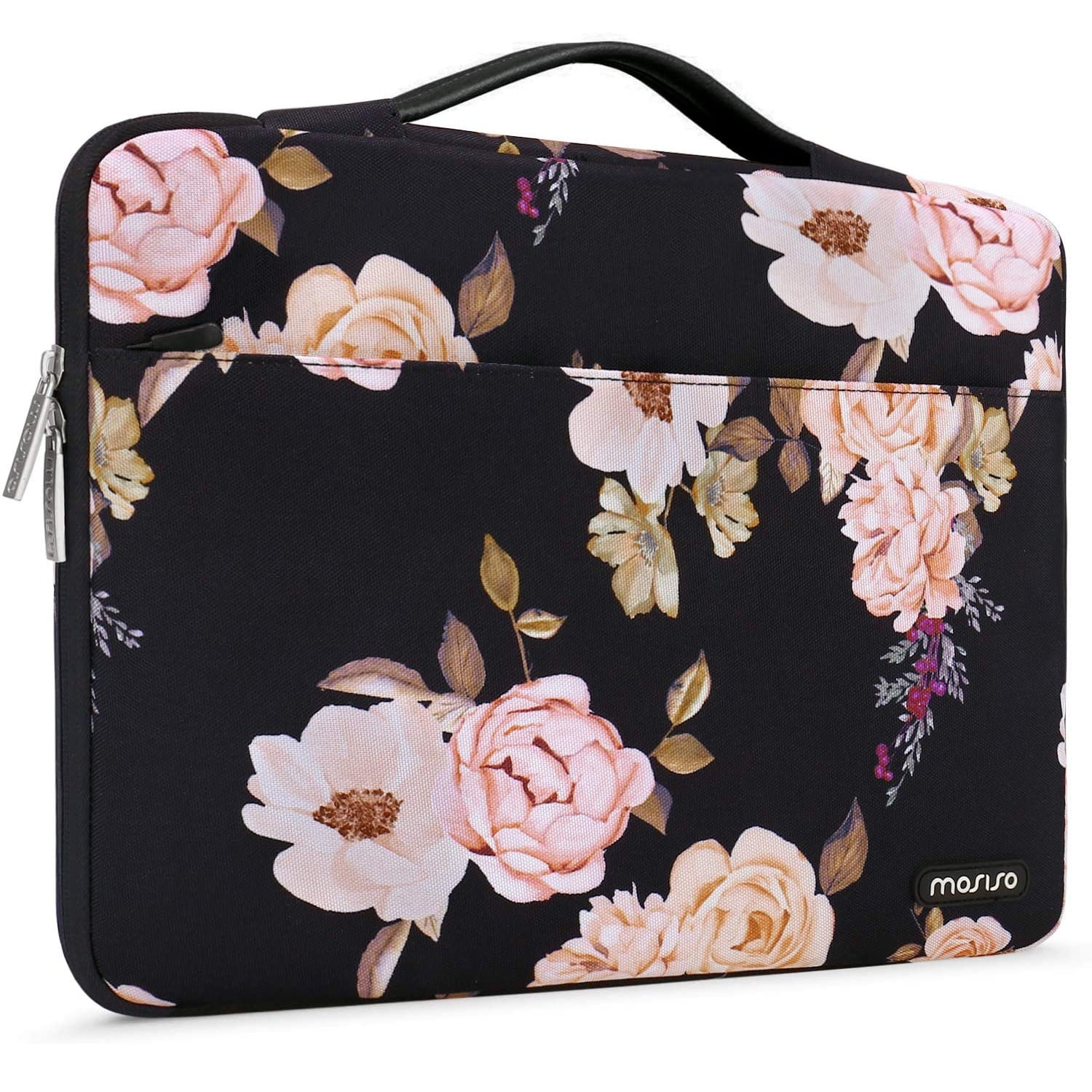Laptop Sleeve Water Repellent Neoprene Bag Protective Case Cover Compatible with MacBook Pro/Asus/Dell/Hp/Sony/Acer 12 Inch Roses Floral Lavender Purple Pattern 