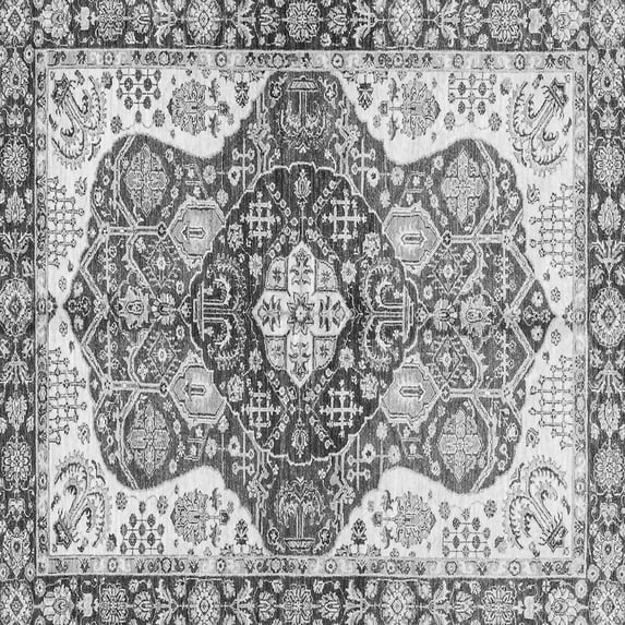 Ahgly Company Indoor Square Abstract Gray Modern Area Rugs, 3' Square
