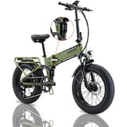 1000W Electric Bike for Adults AmPm Fat Tire 20''*4.0'' Folding ebike Full Suspension Bicycle 48V 12ah Removable Battery E-Bike Fat Beach Snow e Bike for Men/Women, Hydraulic Brakes