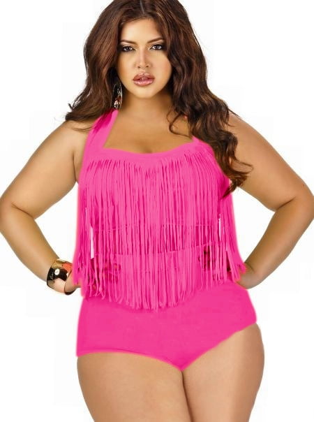 plus size fringe bikini