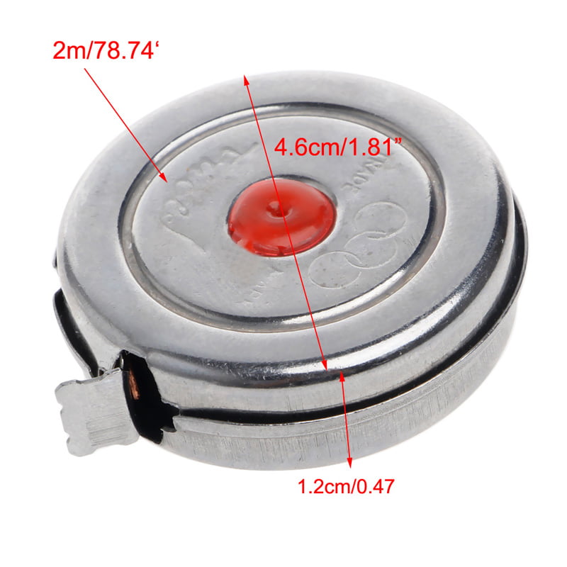 1 pc Metric 2m Mini Office Stainless Steel Woodworking Retractable Tape Measure 