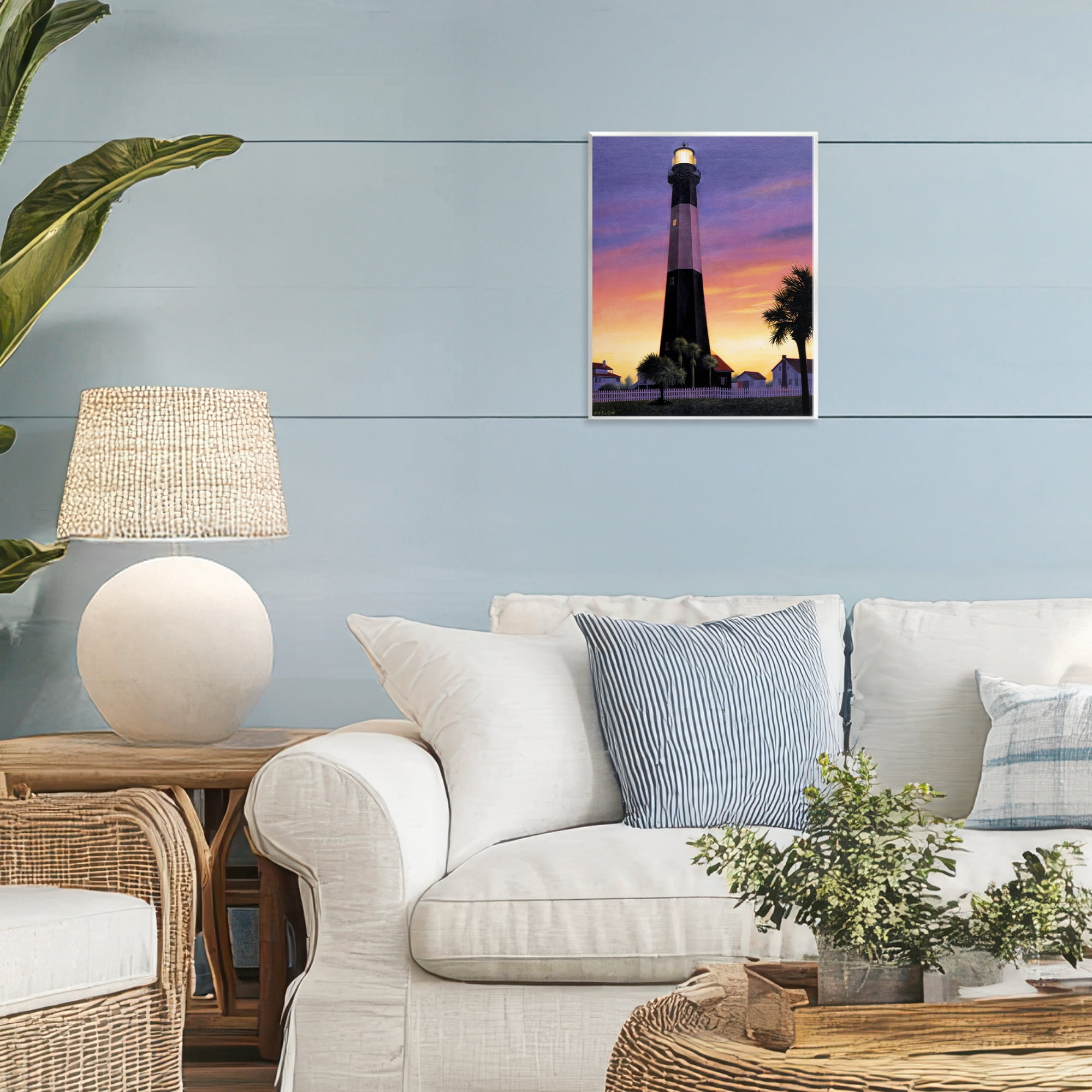 Georgia Tybee Island Lighthouse Wall Plaque Art, design by Wind River Studios