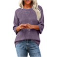thumbnail image 2 of Neewe Women's Casual 3/4 Sleeve T-Shirts Round Neck Tunic Tops Basic Tees Blouses Business Pullover, 2 of 6