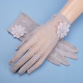 thumbnail image 2 of vlrwzc Gray Women's Floral Lace UV Protection Gloves Touchscreen Elegant Sun Gloves, 2 of 7