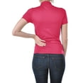 thumbnail image 3 of Women Seamless Short Sleeve Mock Neck Turtleneck Blouse Top Stretch Tee Shirts, 3 of 3