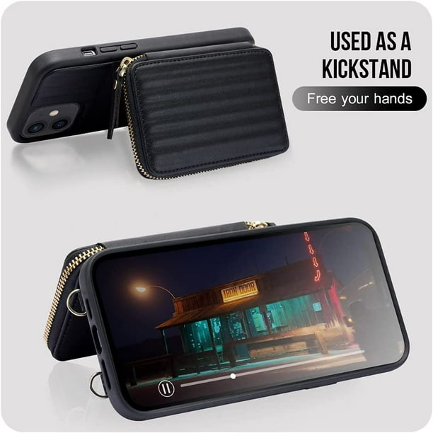 JLFCH iPhone 12 Wallet Case iPhone 12 Pro Crossbody Case with