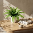 thumbnail image 5 of Artificial Boston Fern for Outdoors, UV Resistant Fake Ferns, Realistic Faux Plants for Outdoor Planter Porch Patio Decor, 1pcs, 5 of 6