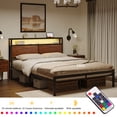 thumbnail image 2 of Cama Matrimonial/Full Fabato con Led, 2 of 6