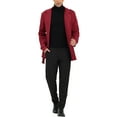 thumbnail image 2 of Lars Amadeus Men's Overcoat Double Breasted Notch Lapel Trench Coat with Belt, 2 of 6