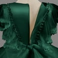 thumbnail image 4 of NAISIBABY Girls Floral Dress, Embroidered Mesh Elegant Ruffles Lace Sleeve Wedding Pageant Party Princess Dress Green 12T, 4 of 5