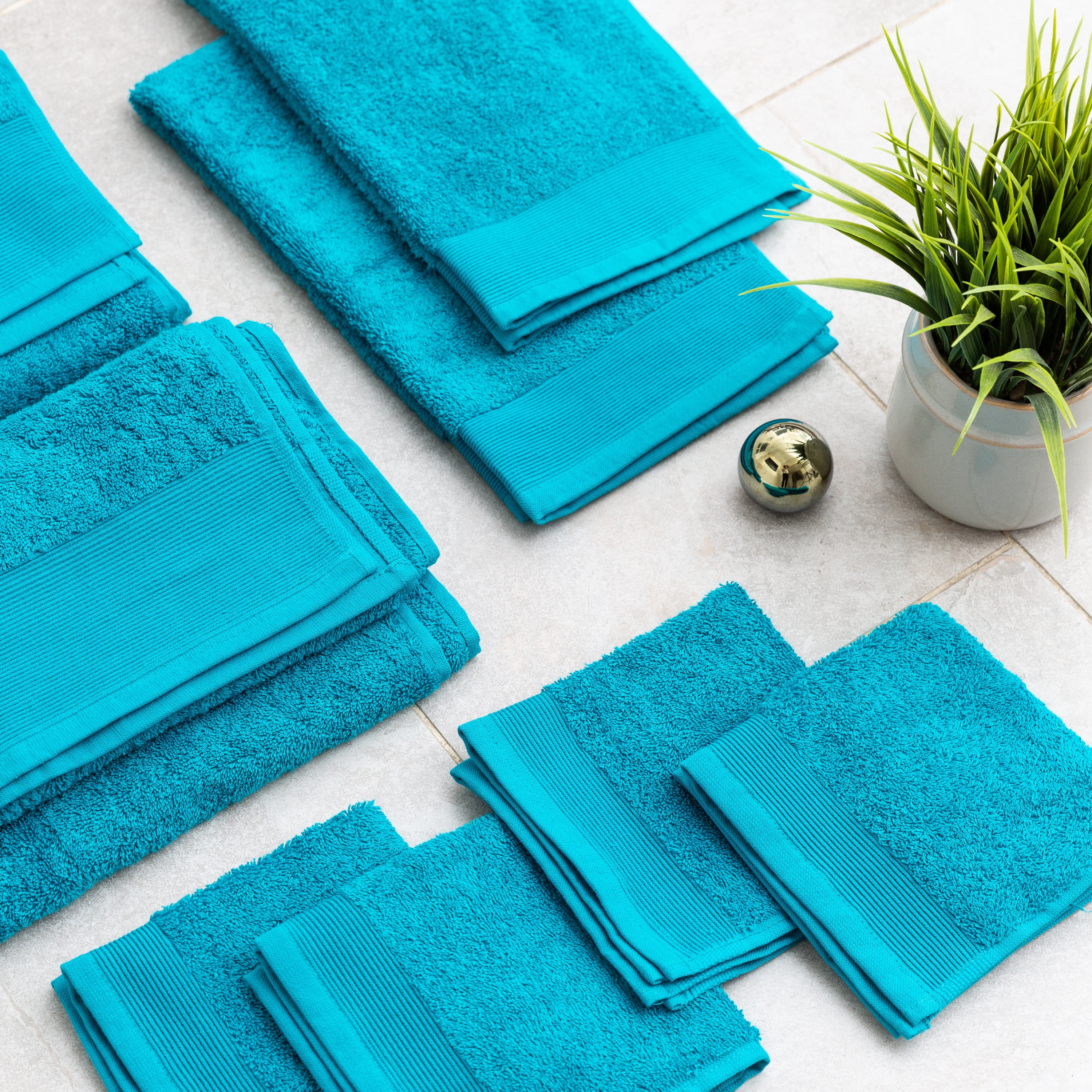 Fabstyles 8 Piece Towel Set 600 GSM 100% Zero Twist Cotton | 2 Bath Towels, 2 Hand Towels and 4 Washcloths