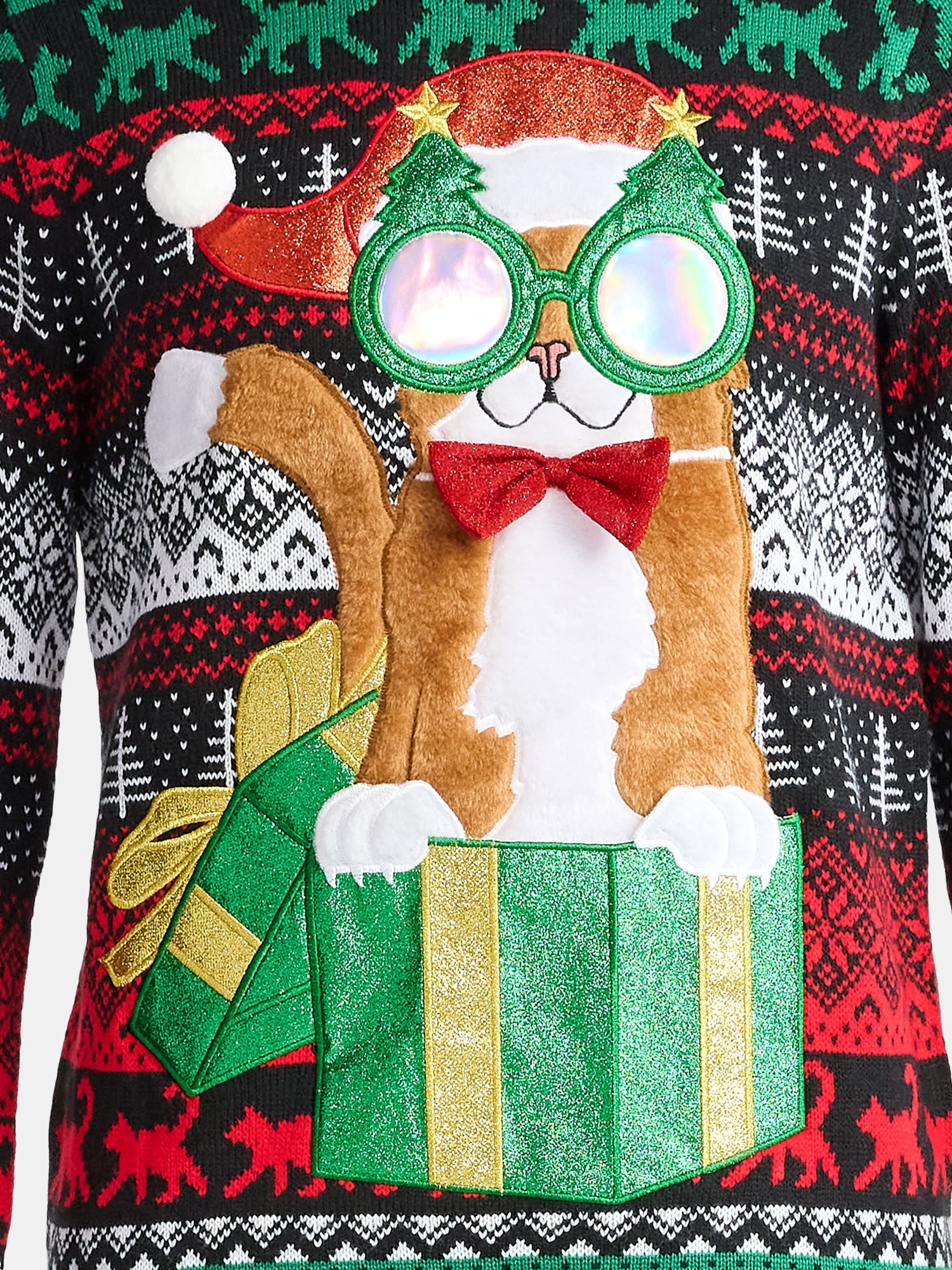 Men's Christmas Sweater Ugly Christmas Sweater with Drink Pocket from Holiday Time, Sizes XS-3XL