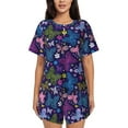 thumbnail image 1 of Fotbe Colorful Butterflies Conjunto de Pijama Estampado para Mujer, 2 Piezas, Ropa de Dormir con Camiseta de Manga Corta y Shorts Suaves-Medium, 1 of 6