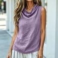 thumbnail image 4 of Omexry Tank Top Fashion Women's Casual Comfortable Solid Sleeveless Cowl Neck Blouse Tank Tops, 4 of 6