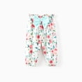 thumbnail image 6 of PatPat Baby Girl Clothes Floral Romper Long Sleeve Pants Headband Set Summer Winter Clothing for Newborn Infant Baby Girls Mint Mambo Mint Mambo Mint Mambo 0-3 Months, 6 of 12