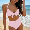 thumbnail image 5 of Purcolt Two Piece Swimsuits for Women, High Waisted Bikini Set Tie Knot Front Tummy Control Full Coverage Bathing Suits Swimwear, 5 of 5