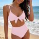 thumbnail image 5 of Trajes de baño para mujer, conjunto de traje de baño con cordones, estilo dividido, color sólido, informal, a la moda, para mujer, trajes de baño para mujer, traje de baño para mujer, trajes de baño d, 5 of 5