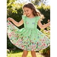thumbnail image 4 of Aideaone Toddler Girls Dresses Kids Summer Ruffle Sleeve Tie Back Casual Sundress 2-8T, 4 of 7