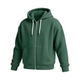 thumbnail image 7 of Dwellite Men's Hoodie Full Zip Waffle Casual Long Sleeve Hooded Sweatshirt with Pockets Green 2XL, 7 of 7