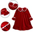 thumbnail image 4 of Godderr 3M-11Y Girls Princess Dress Pajamas,Baby Kids Fall Winter Dress Sleepwear,Toddler Long Sleeve Gold Velvet Party Dress Casual Dress Loungewear, 4 of 6
