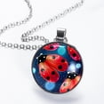 thumbnail image 2 of Seven Starred Iadybird Circular Glass Pendant Necklace - Women's Statement Necklaces, 2 of 5
