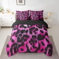 thumbnail image 2 of Feelyou Animal Cheetah Printed Bedding Comforter Set 7pcs for Girl, Farmhouse Leopard Queen Bedding Sets, Pink Fashion Reversible Queen Sheet Sets, Luxury Bedroom Decor, 2 of 7