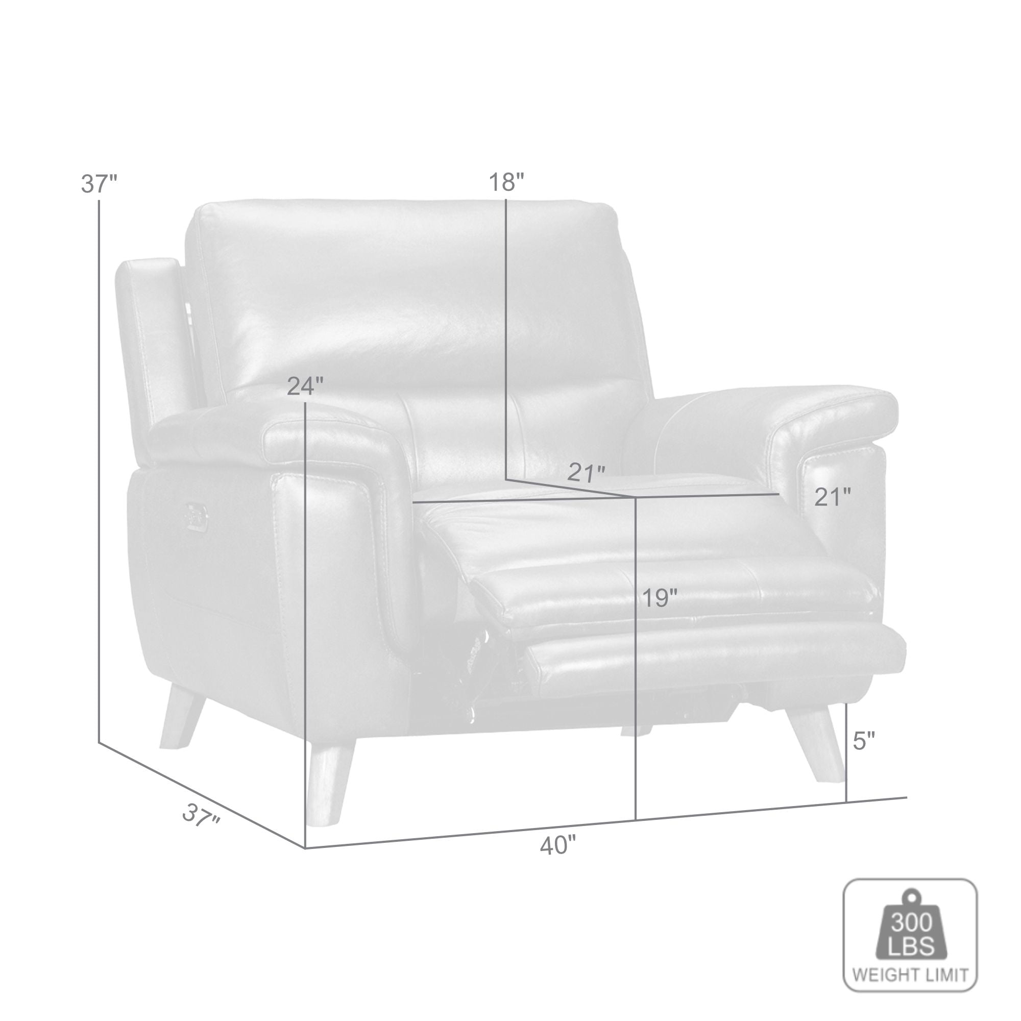 Lizette Brown Leather Power Recliner with USB